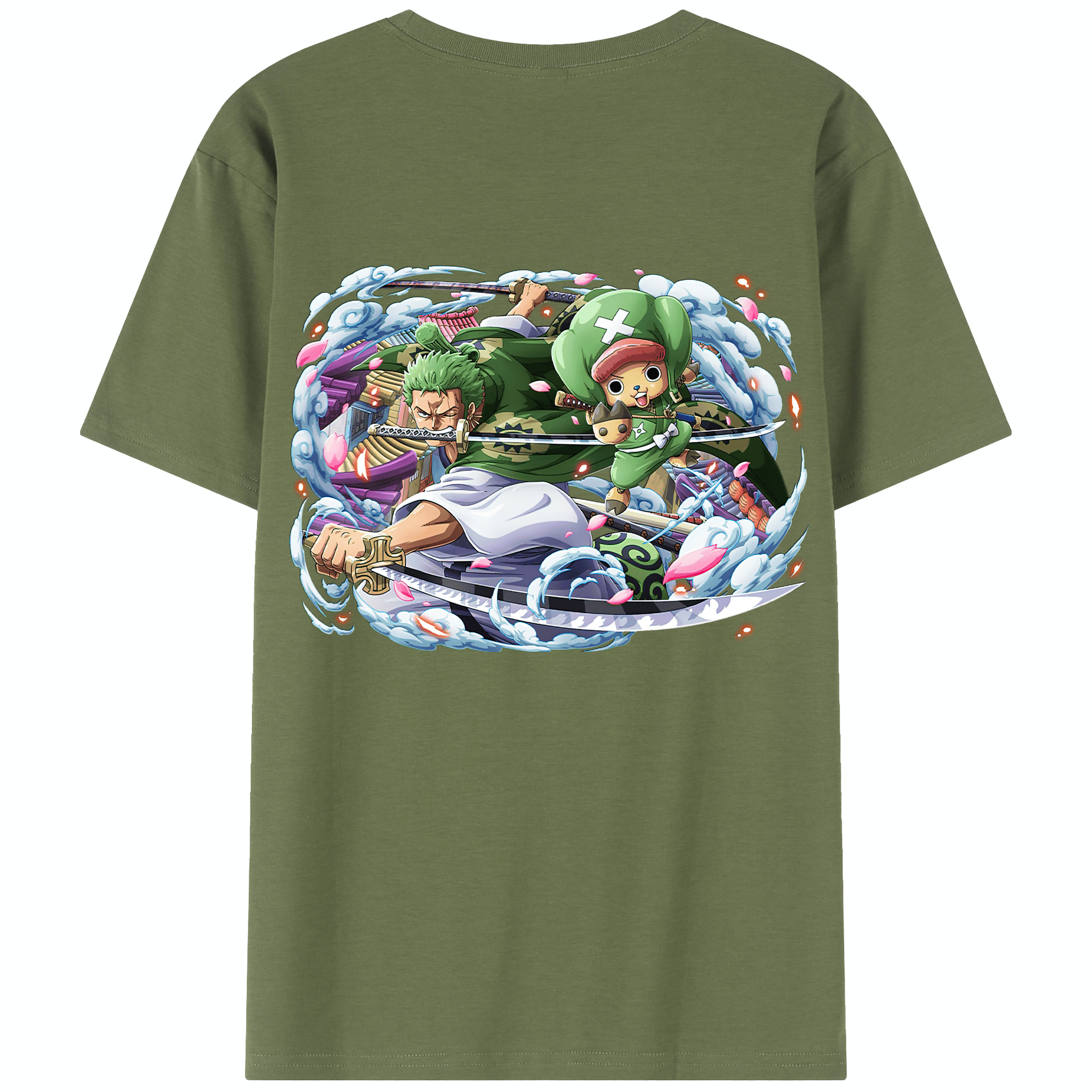 ワンピース ロロノア・ゾロ ONE PIECE Roronoa Zoro 綿100％半袖Tシャツ（背面プリント）